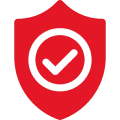 Red protective shield illustration
