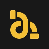 Abstract yellow logo on black background