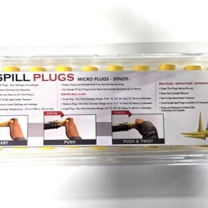Pack of yellow micro spill plugs in plastic