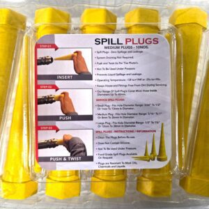 Yellow spill plugs in clear plastic package