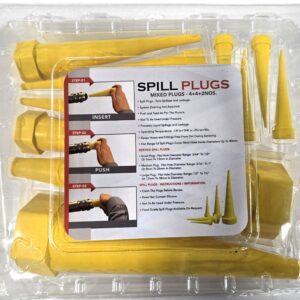 Yellow spill plug kit in blister packaging